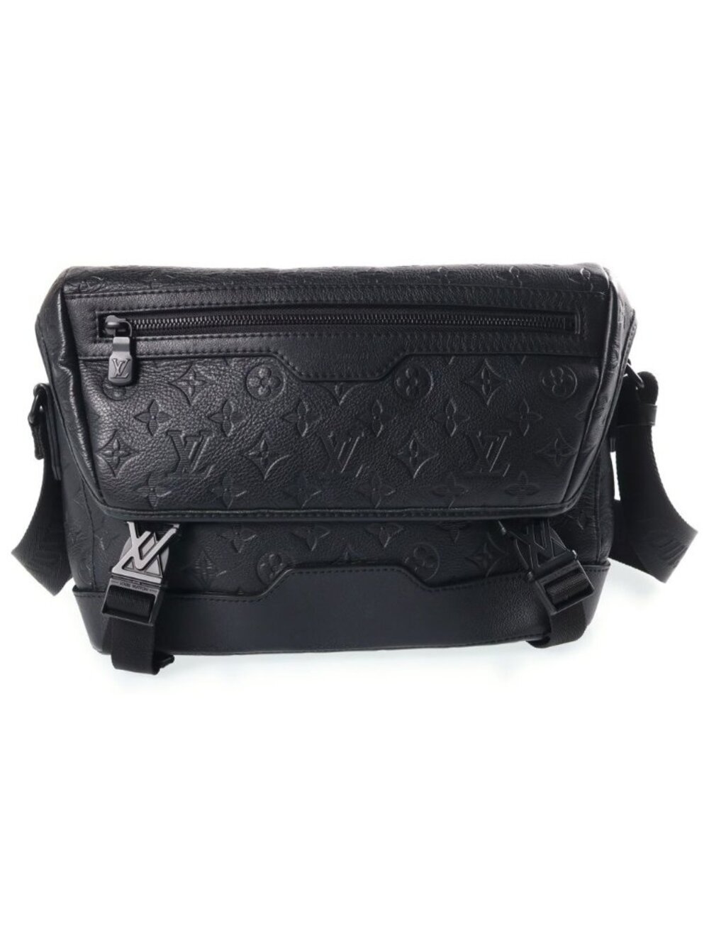 Louis Vuitton Monogram Empreinte Messenger Voyage PM Shoulder Bag Black Leather